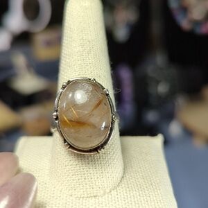 Rutilated Quartz Ring Sz 10